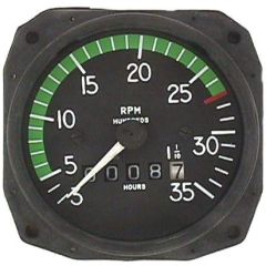 3 1/8" Marked Recording Tachometer, 2566 RPM Cruise, 500-2700 Green, 2700 Red