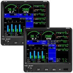 Electronics International MVP-50 Glass Panel Twin Engine Monitors for 4 cylinder, TSO