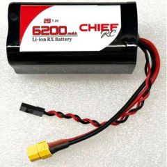 6200mAh 2S1P 7.2V Li-Ion RX Battery, XT-60 & JR Connectors