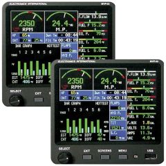 Electronics International MVP-50 Glass Panel Twin Engine Monitors for 6 cylinder, TSO