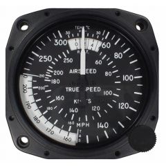 True Airspeed Indicator, 3 1/8" 55-300 mph/ 60-260 knots, TSO