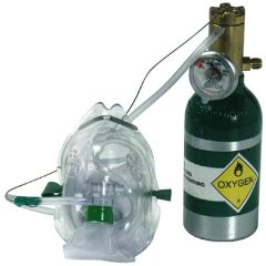 Portable Emergency Oxygen System, 2 Cubic Feet, Single User with Mask