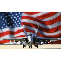 Aviation Art, Stars and Stripes Forever F-18 Super Hornet