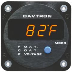 OAT Gauge, Fahrenheit/Celsius/Volt, 2.25" Standard Rear Mount, FAA-PMA Approved