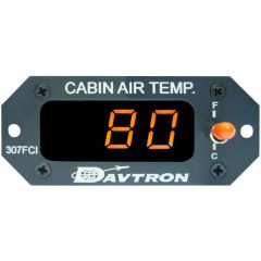Cabin Air Gauge, Fahrenheit/Celsius Digital, 2.5"w x 11"l x 2.8"d, FAA-PMA Approved
