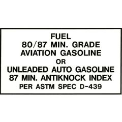 Fuel Decal 80/87 ASTM, Spec D439 Large