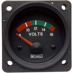 Voltmeter gauge, 2 1/4" 8-16 volt DC