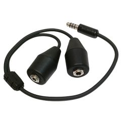 Adapter Cable, Converts standard aviation plugs to Helicopter U-174U or U-93A plug, 18" long