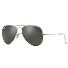 Sunglasses Aviator Large Metal, 58mm Gold frame, Green Classic Lenses