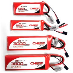 3800mAh 2S1P 6.6V 25C LiFe RX Battery, Bare Wire & JR, with Balancer