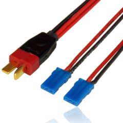 PowerBox Adapter Lead Deans/JR, 0.5 mm Wire, 3.2" (8cm), Deans male to Dual JR female Connectors