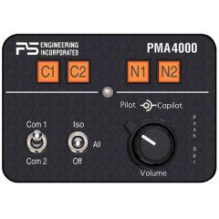 PMA4000 Audio Selector Panel, with 4-place ItelliVox Intercom, TSO