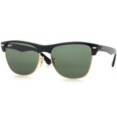 Clubmaster Oversized Sunglasses, 57mm Shiny Black/Arista frame, Green Lenses