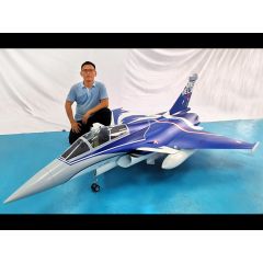 2.7m Rafale Turbine Jet PNP with Single Vector Pipe, Retracts, Lights and Servos, Blue/White