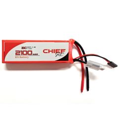 2100mAh 2S1P 7.4V 30C LiPo RX Battery, Bare Wire & JR, with Balancer