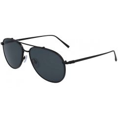 Salvatore Ferragamo 60mm Matte Black Aviator Sunglasses, with Dark Grey Lenses