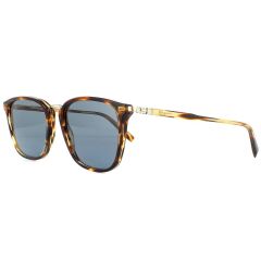 Salvatore Ferragamo 54mm Striped Brown Sunglasses, with Blue Lenses