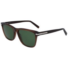 Salvatore Ferragamo 57mm Crystal Brown Sunglasses, with Green Lenses